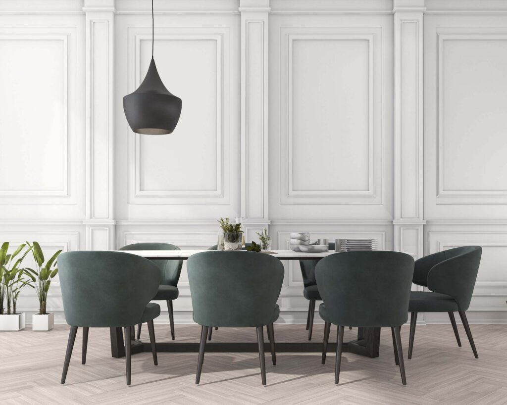 3d rendering classic dining table in white dining 9CUWT4H » friendscafe99.com